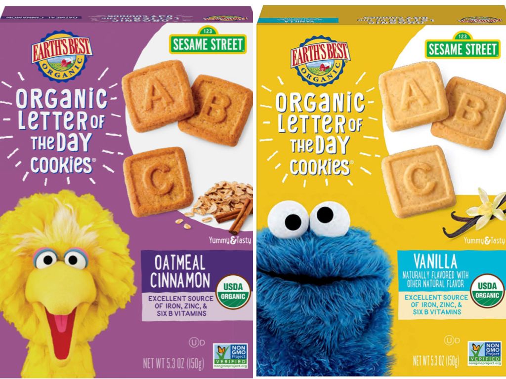 boxes of earths best organic sesame street cookies