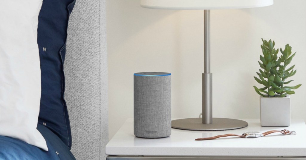 Echo 2nd Generation Smart Speaker with Alexa on nightstand