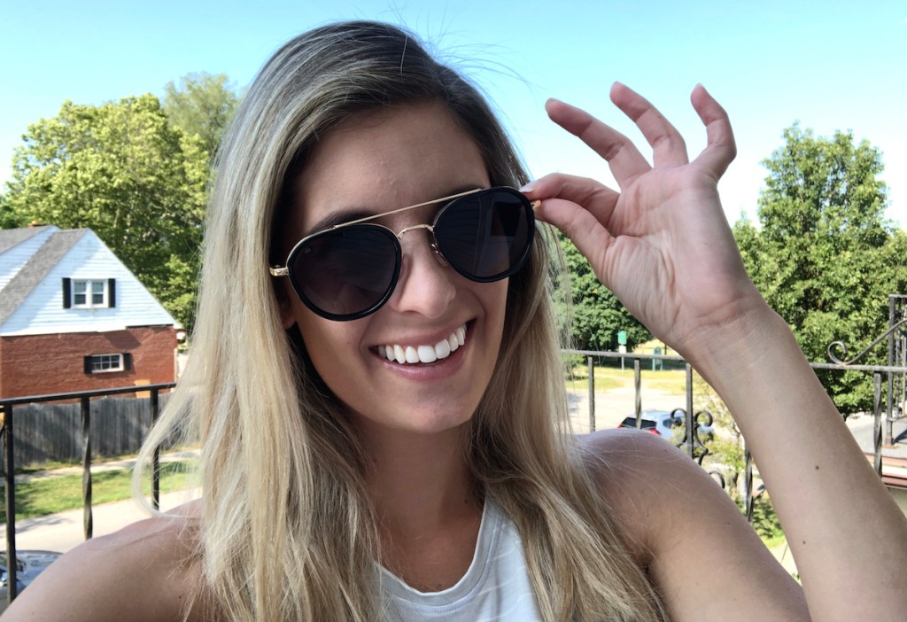 women wearing sunglasses outside