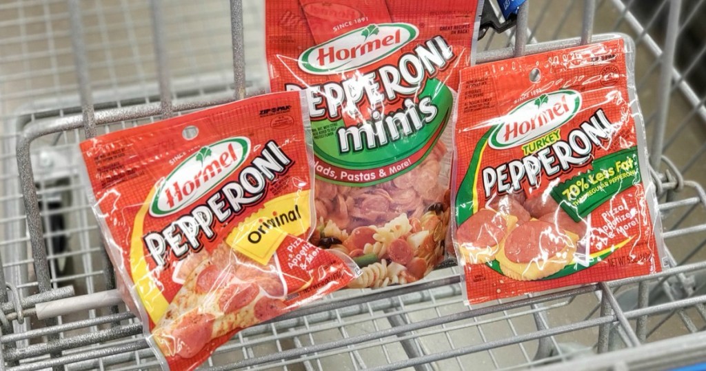 Hormel Pepperoni in walmart cart