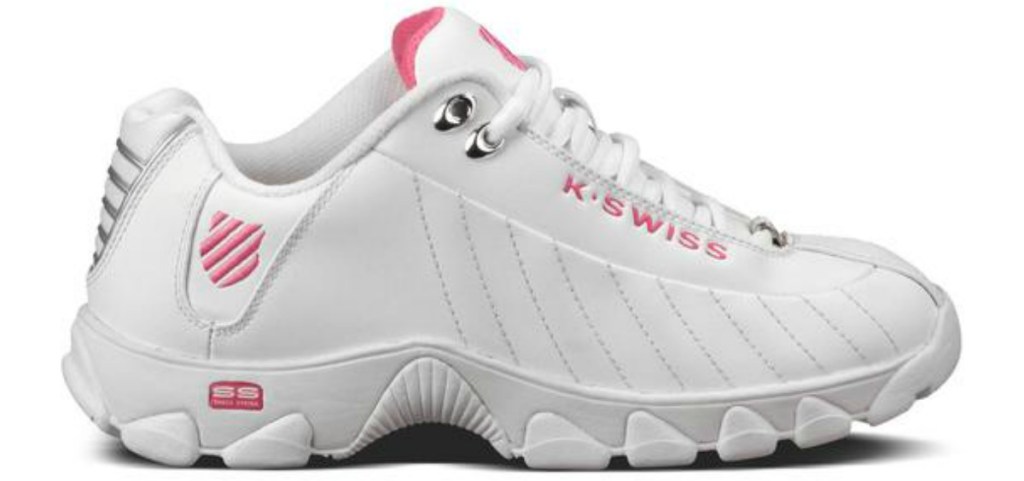 k-swiss white and pink shoes