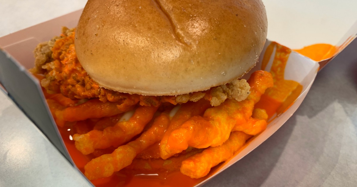 KFC Cheetos Sandwich in container