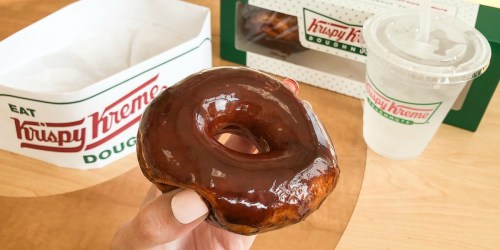 One Dozen Krispy Kreme Chocolate Glazed Doughnuts Just $5 w/ Any Dozen Purchase