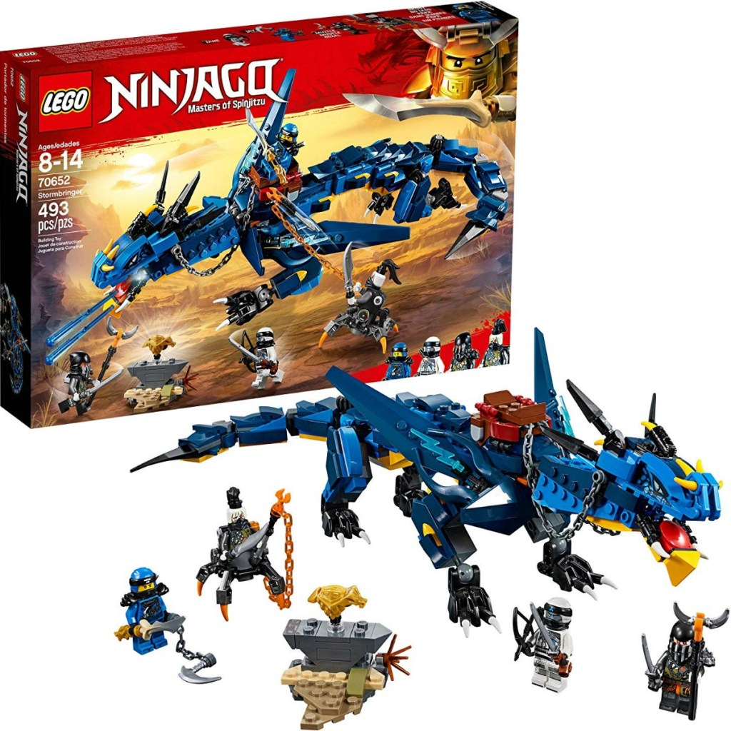 LEGO set with a large blue dragon