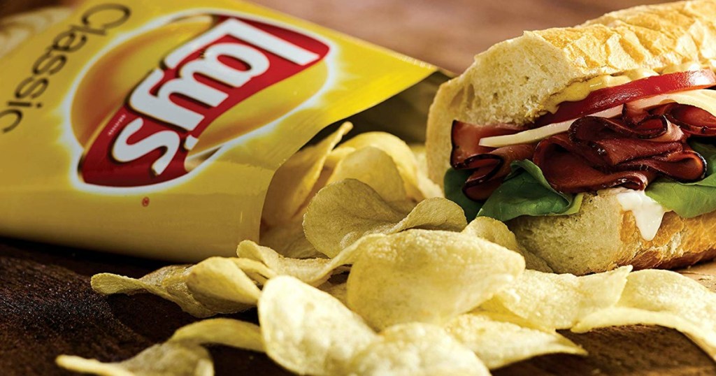 Lay's Classic Potato Chips by a sandwich