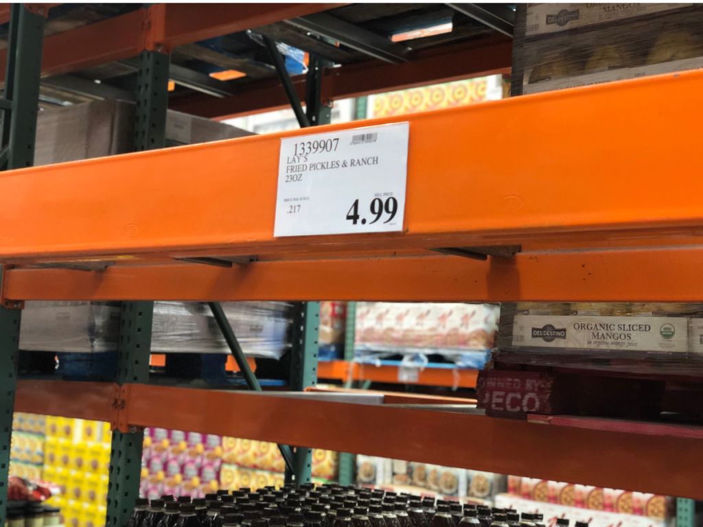 Lay's Fried Pickles with Ranch sign at costco