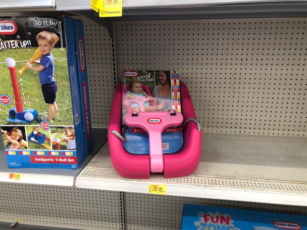 Little Tikes Swing on shelf at Walmart