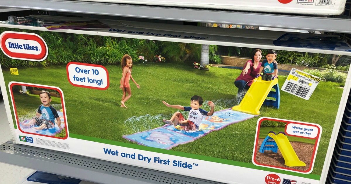 little tikes water slide box on store shelf