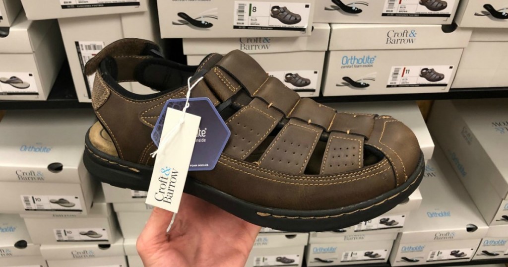 Men's brown leather sandals from Croft & Barrow in store at Kohl's