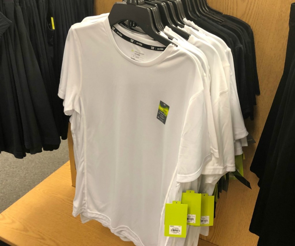 Men's athletic tee in white on rack at Koh's