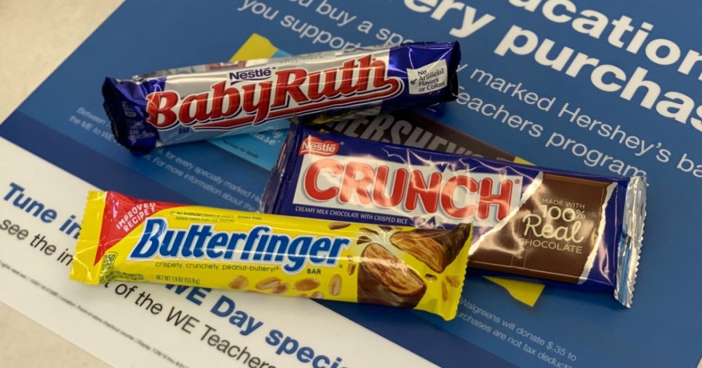 Nestle Candy Bars Singles on Walgreens counter