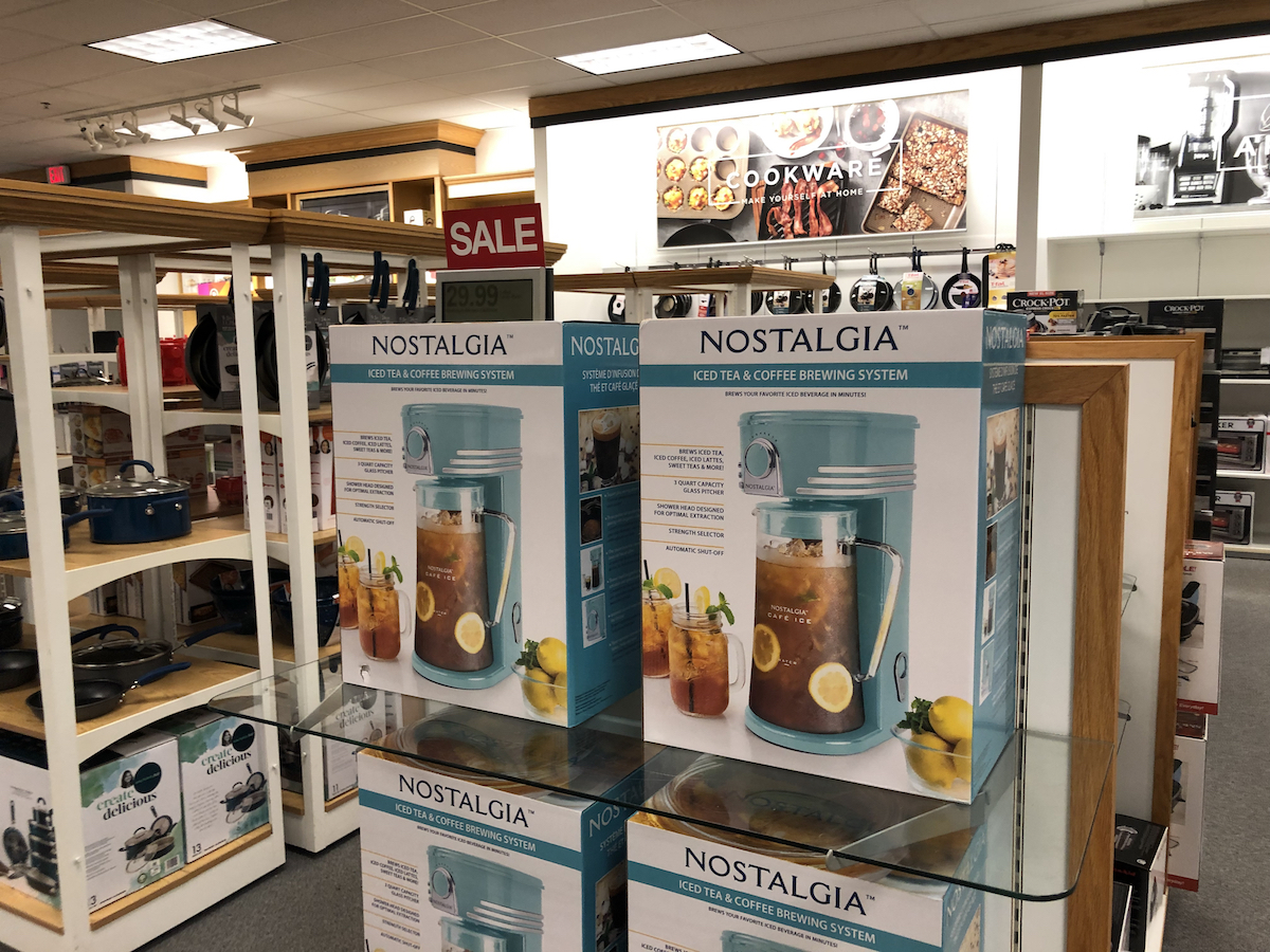 Nostalgia Iced Tea Maker on shelf