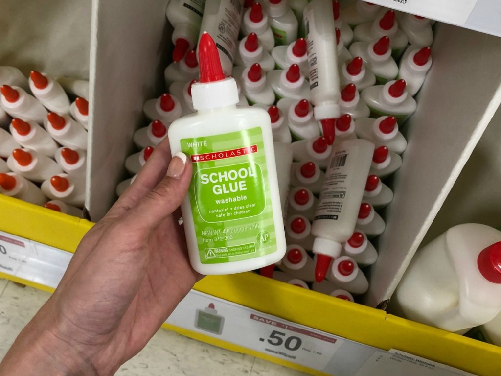 Scholastic School Glue in hand