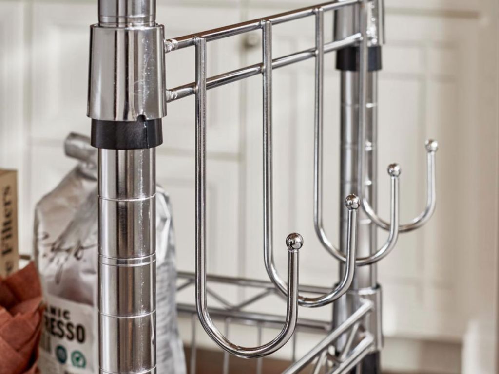 StyleWell Gatefield Chrome Small Kitchen Cart hooks