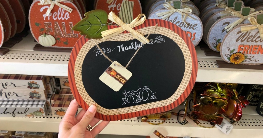 Thankful Pumpkin sign in Dollar Tree