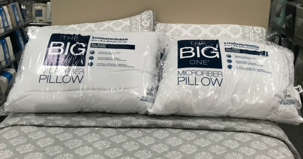 The Big One Pillows on bed