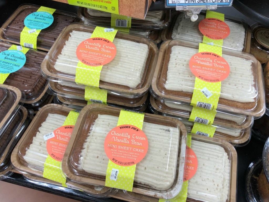 Store display of mini sheet cakes