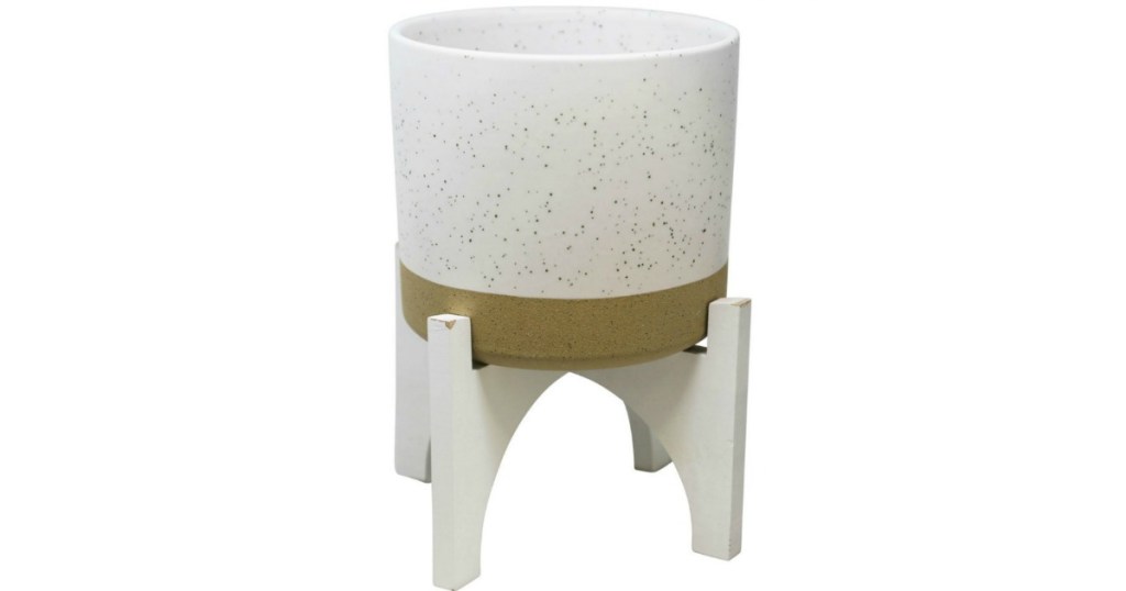 White & Tan Modern Ceramic Planter