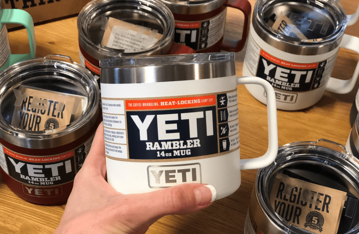 YETI Rambler 14 oz Mug White with more in background