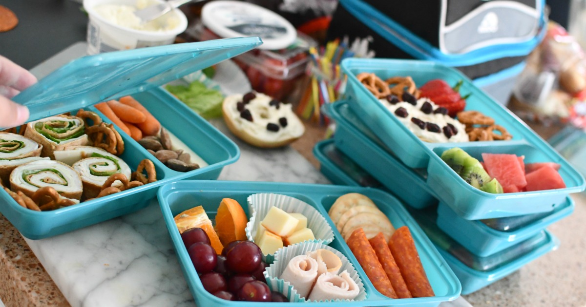 back-to-school lunch ideas in meal prep boxes 