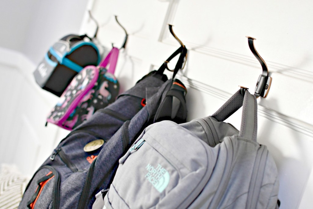 install backpack hooks for back to school 