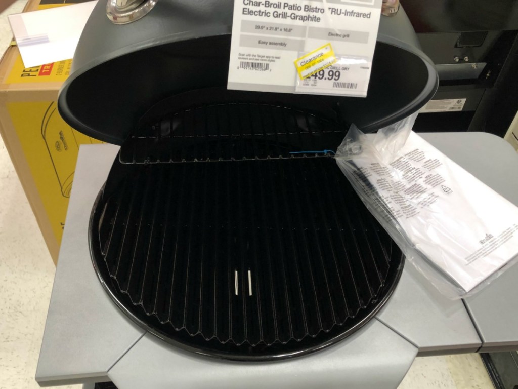 open grill in store on display