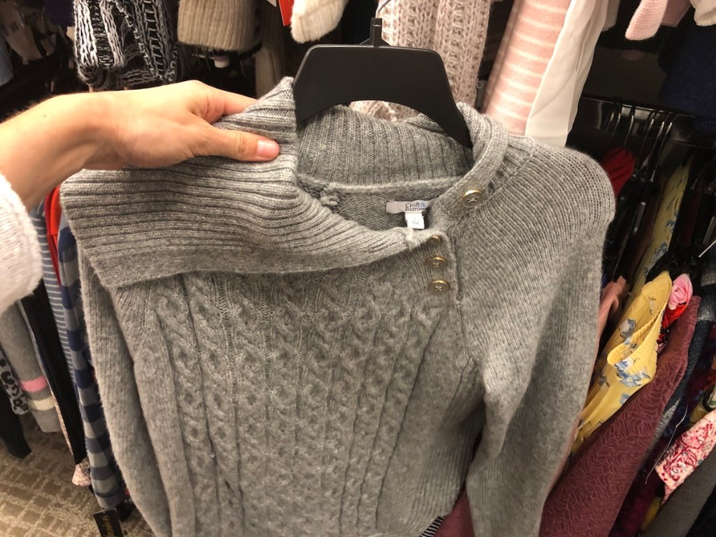 croft barrow gray sweater with cowl neck in Kohl's store