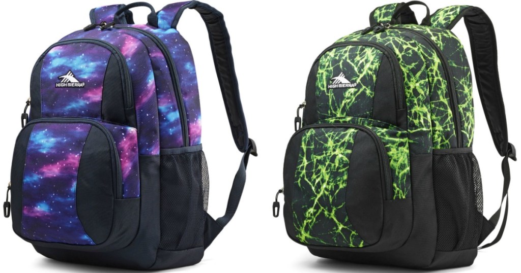 cosmos and green lightning backpacks