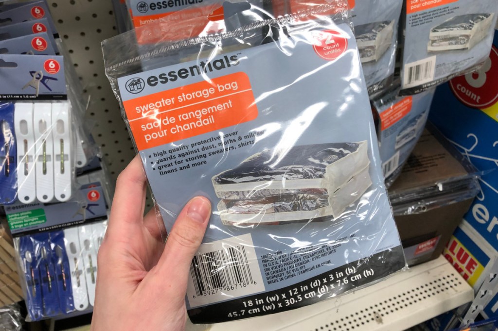 clothing storage bag at Dollar Tree