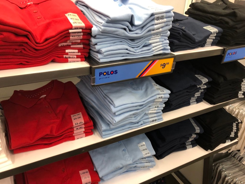 old navy kid polos on shelf