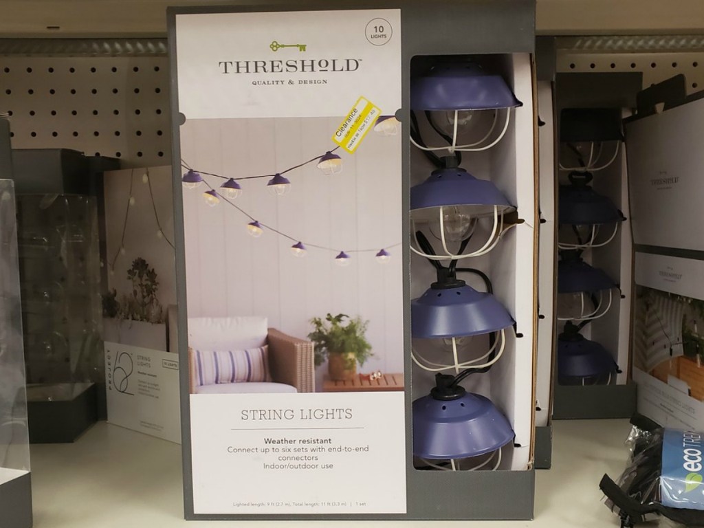 blue lights to decorate outdoors on store shelf