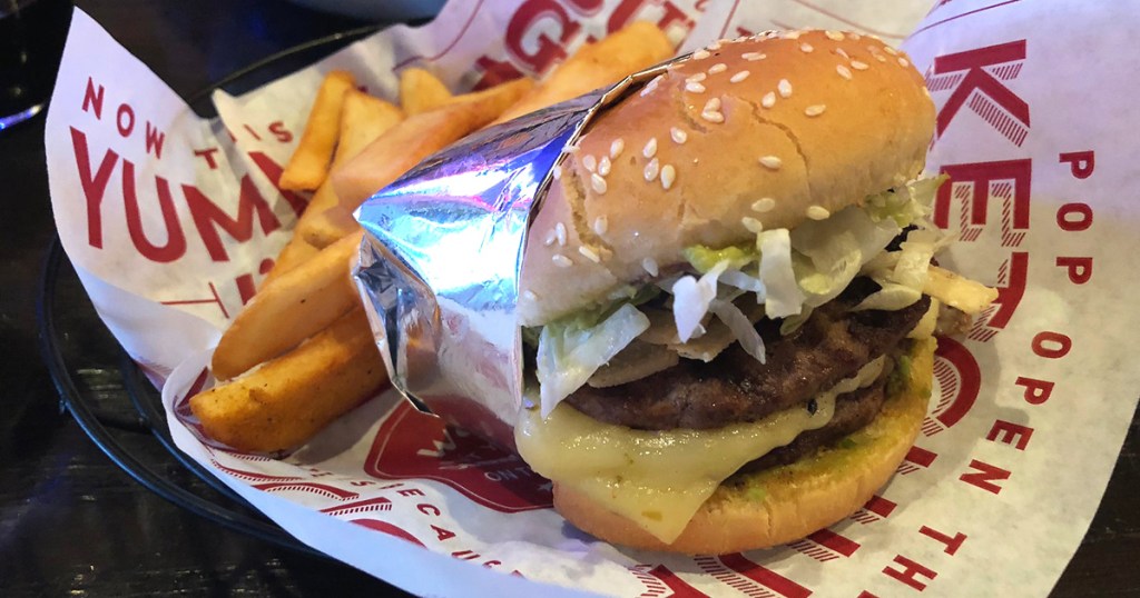 red robin burger and fries