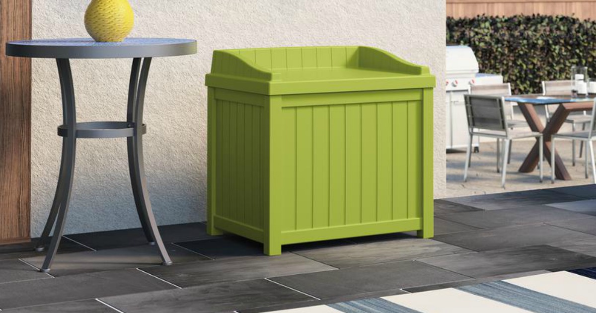 lime green deck storage box