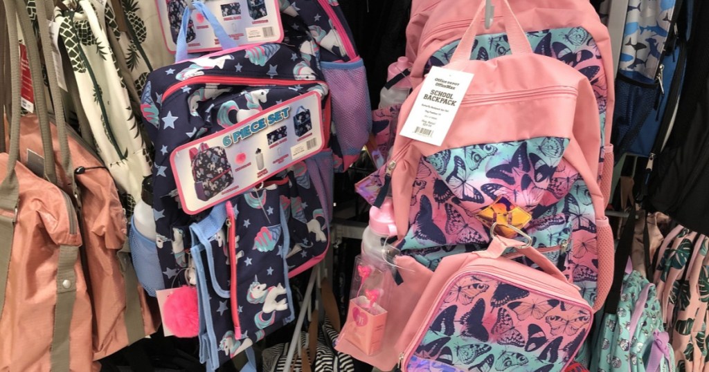 unicorn 6 piece backpack office depot