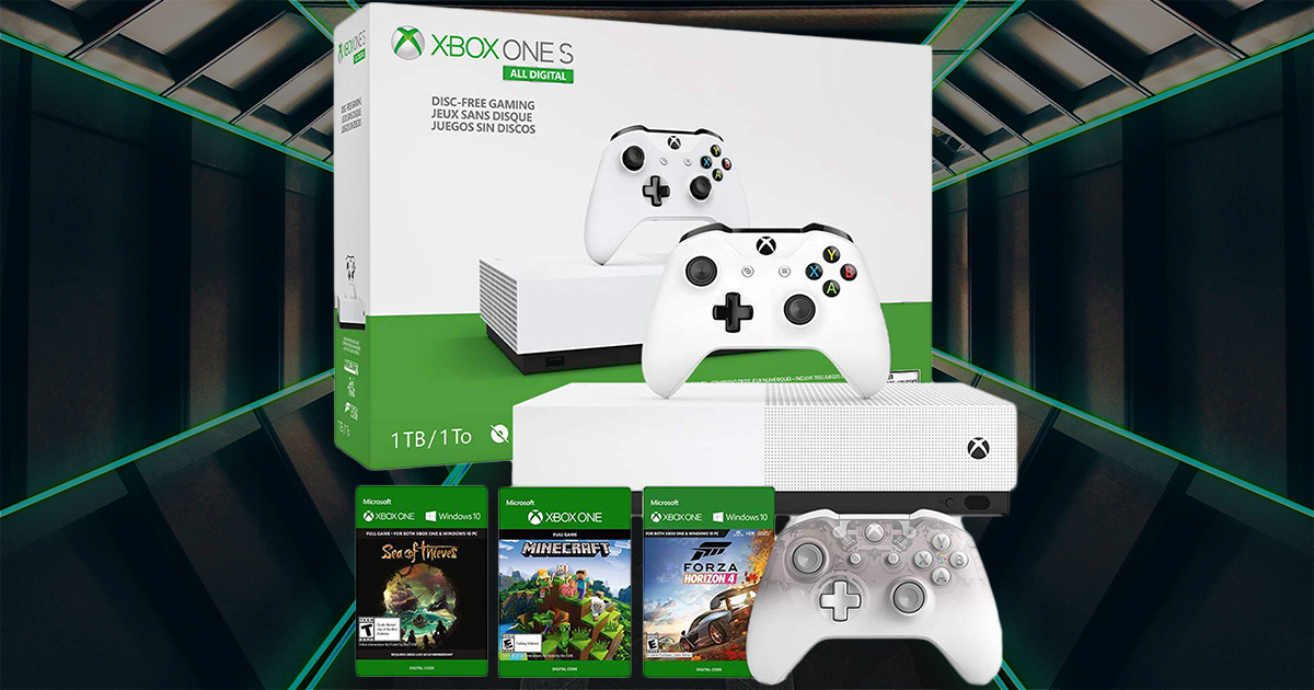Amazon Prime | Xbox One S All-Digital Edition, Xbox Phantom White Controller + 3 Game Codes Only $199.99 Shipped