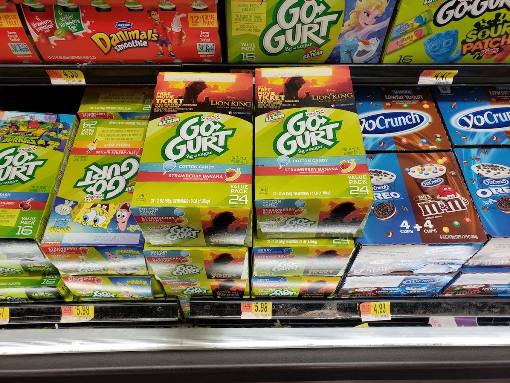 yoplait gogurt value pack in walmart cooler shelf