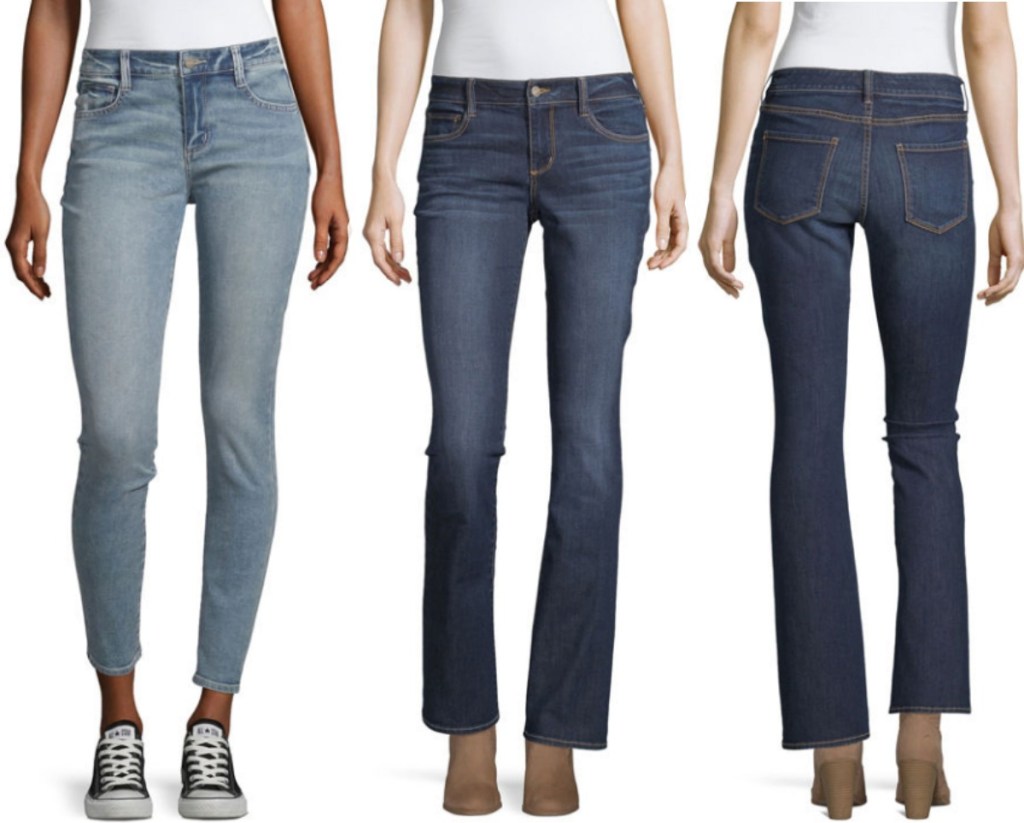 Two different styles of jeans from JCPenney Arizona brand