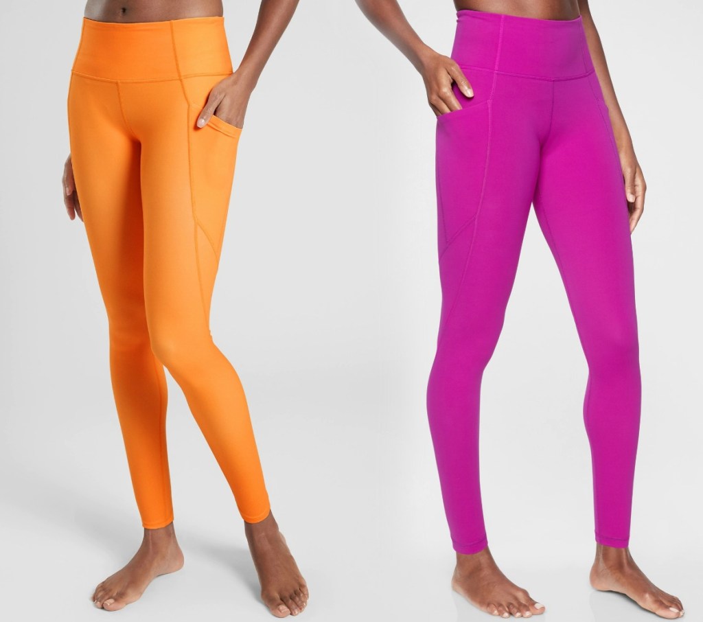 Athleta Women's Leggings in neon pink and orange