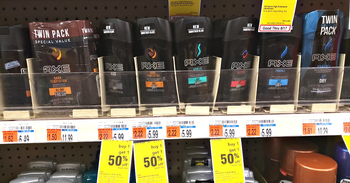 axe products on shelf at cvs