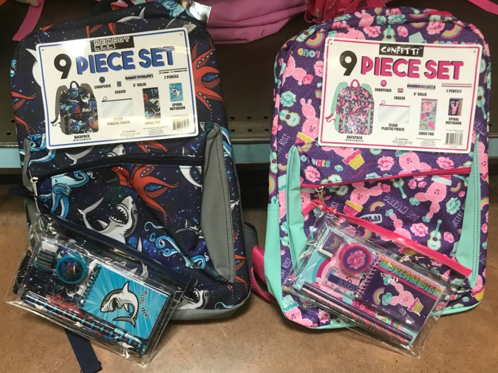 Backpack with included supplies sets at Kroger