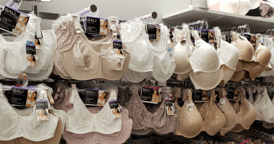 Bali Bras on display hanging on wall in store