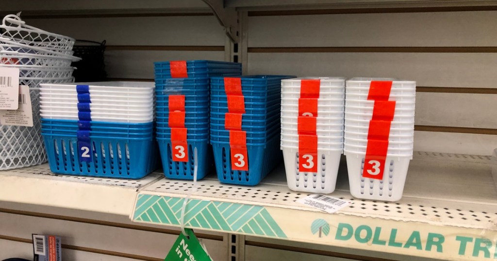 basket bundles on shelf at dollar tree