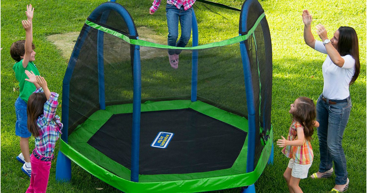 BouncePro My first Trampoline with family watching girl jumping inside