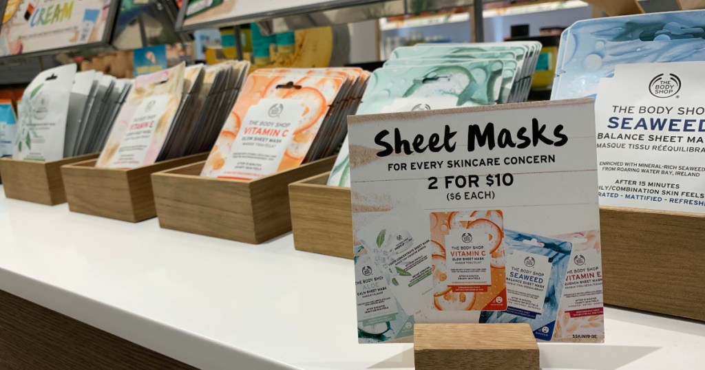 The Body Shop birthday freebies - sheet masks in-store