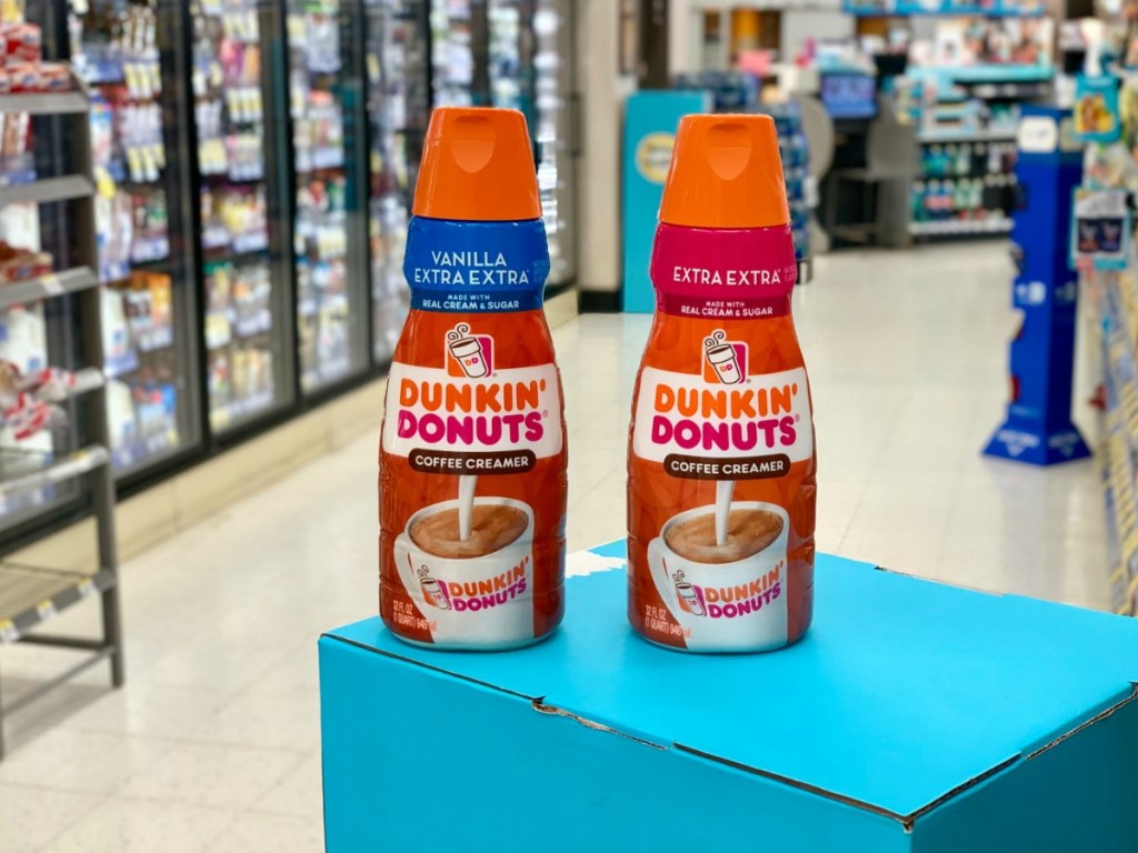 two dunkin donuts creamers in store 