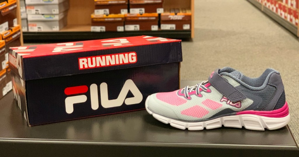 FILA shoe box next to shoes