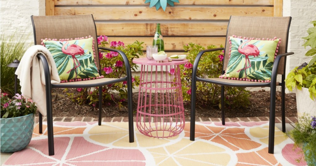 Garden Treasures Orange Rug in patio