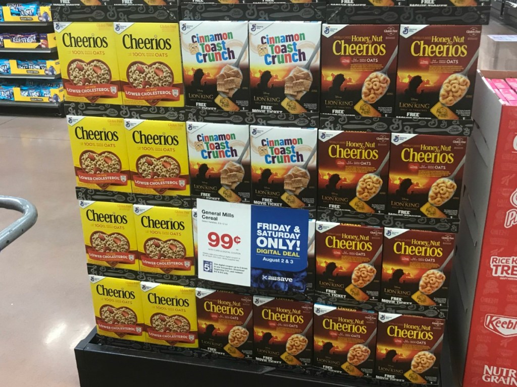 Pallet full of General Mills Cereals at Kroger