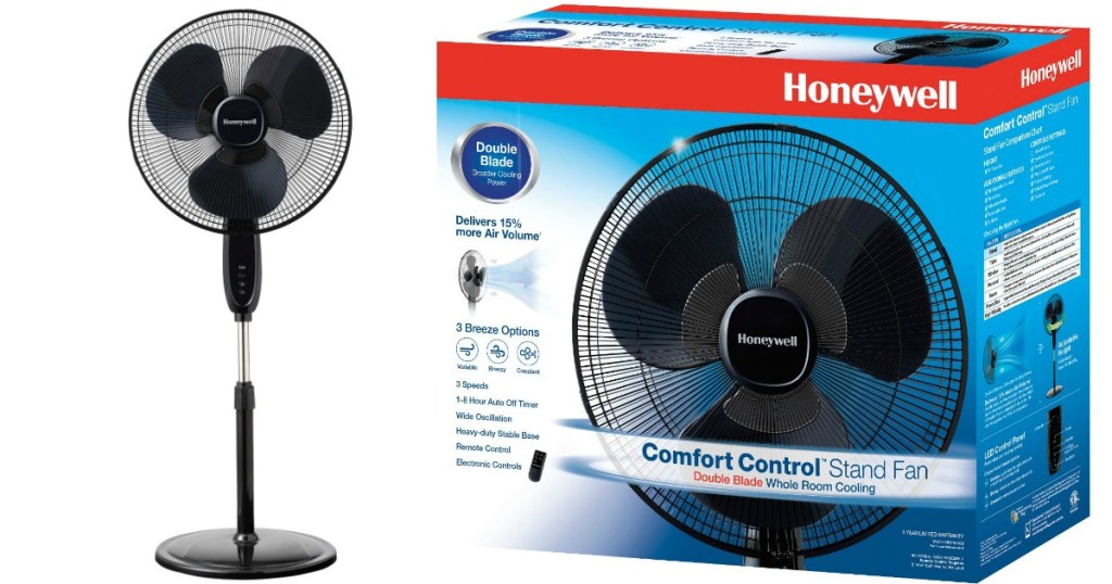 Honeywell 16" fan next to box