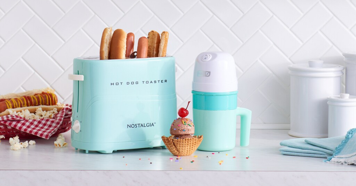 ice cream maker on shelf in kitchen